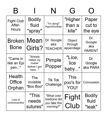 HO Bingo Card