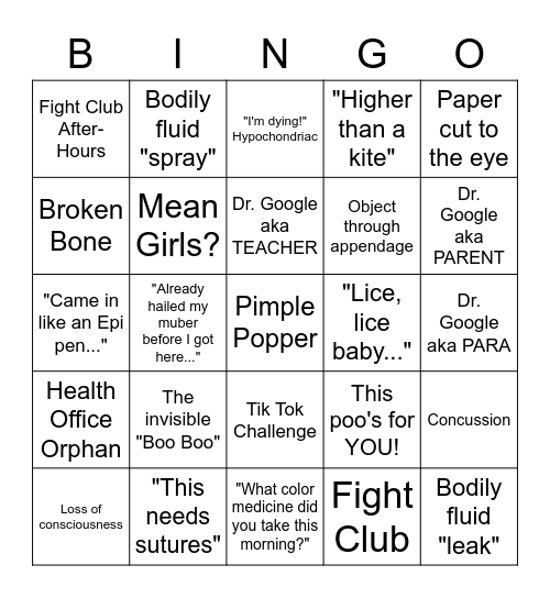 HO Bingo Card