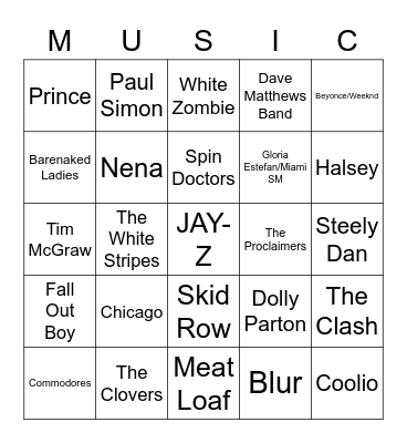 Numbers Bingo Card