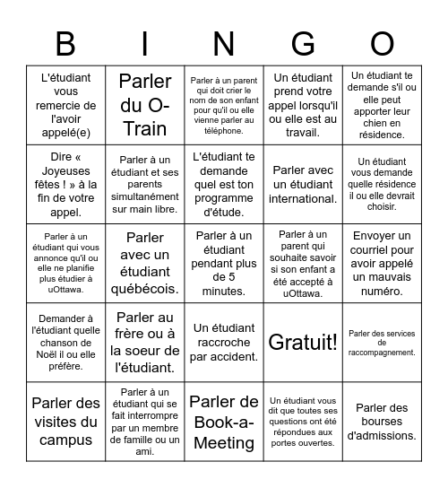 Bingo TC Bingo Card