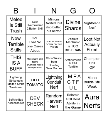 3.20 ANNOUNCEMENT Bingo Card