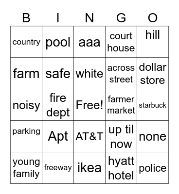Unit 9 Bingo Card