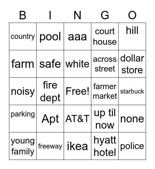 Unit 9 Bingo Card