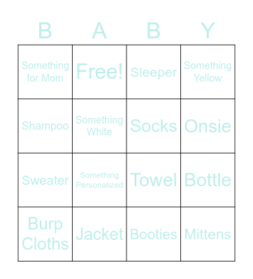 Little Buddy's Bingo Card