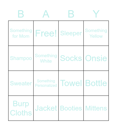 Little Buddy's Bingo Card
