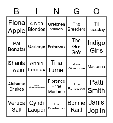 Girl Power Bingo Card