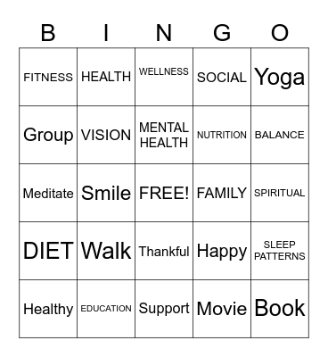 CHRONIC DISEASE, WELLNESS, AND THE COMMUNITY Bingo Card