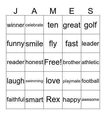 Ken/James Bingo Card