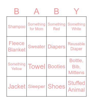 Lil Buddy Bingo Card
