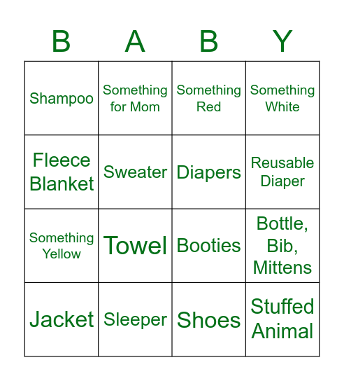 Lil Buddy Bingo Card