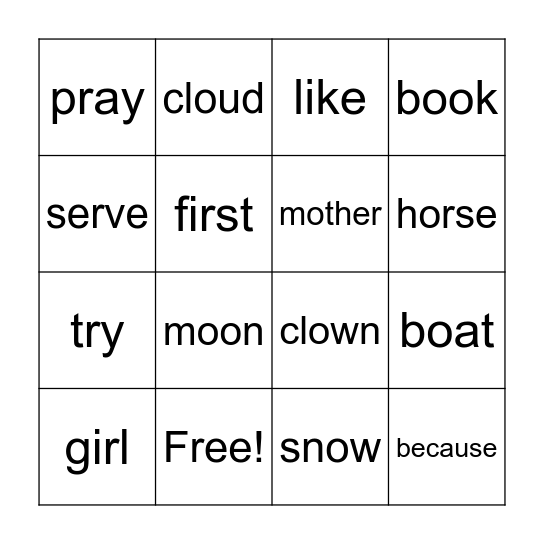 S&P 1 List 18 Bingo Card