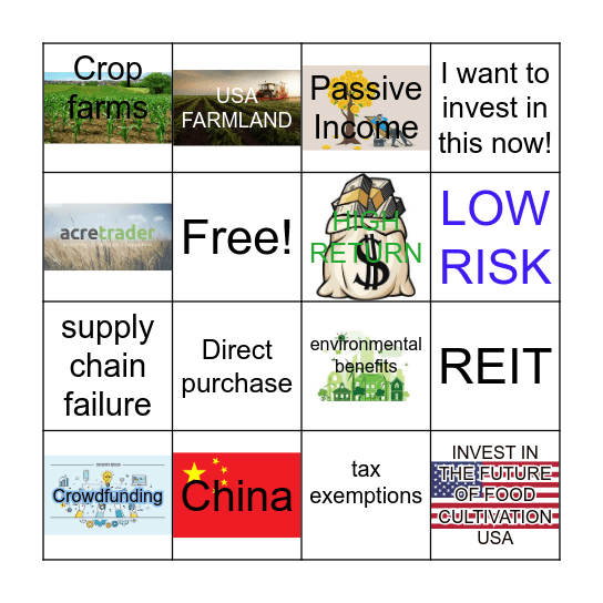 Invest in Agriculture! Bingo Card