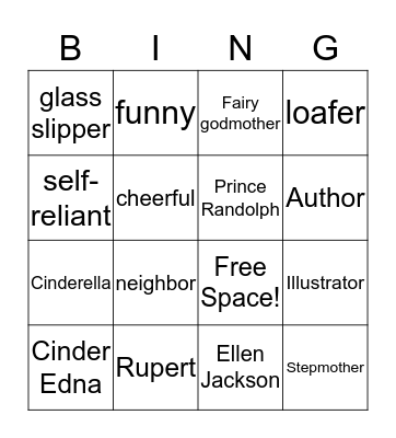 Cinder Edna Bingo! Bingo Card