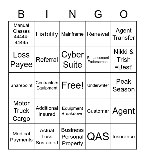 ErieSecure Business Bingo Card