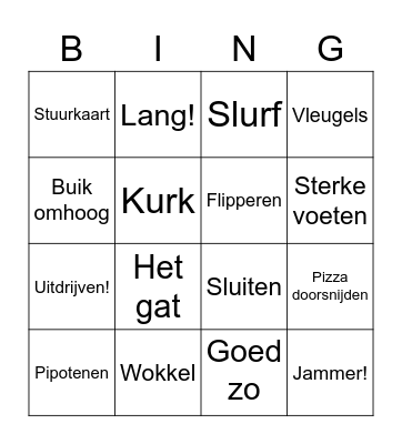 Zwembadtaal Bingo Card