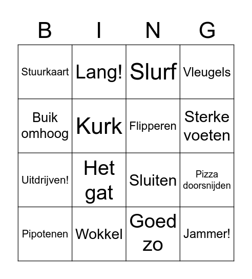 Zwembadtaal Bingo Card