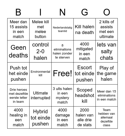 Overwatch bingo 2 electric Sigma Loo Bingo Card