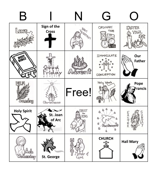 Church Year Bingo!!!! Bingo Card