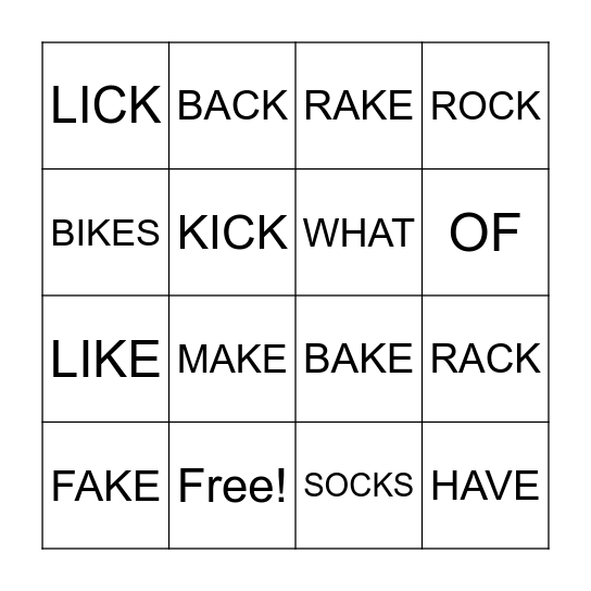 S&P 2 LIST 2 Bingo Card