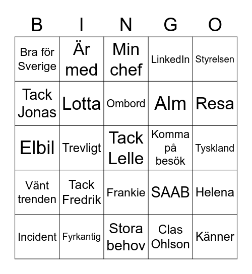 Hjorthbingo Card