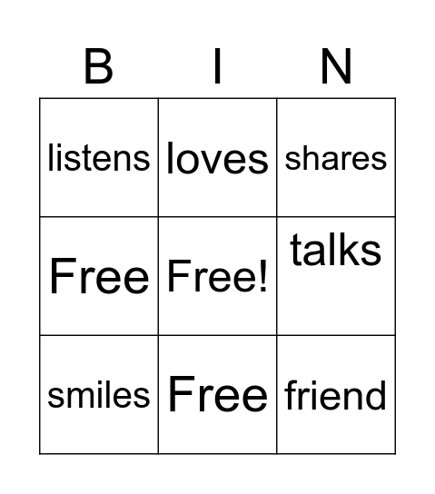 How the Counselor Helps Bingo Card