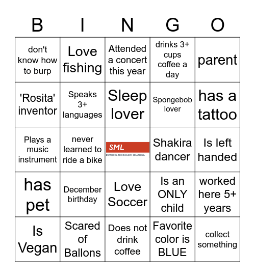 SML BINGO 2 Bingo Card