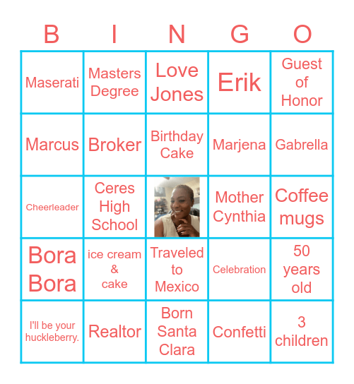 HAPPY BIRTHDAY ANGELA Bingo Card