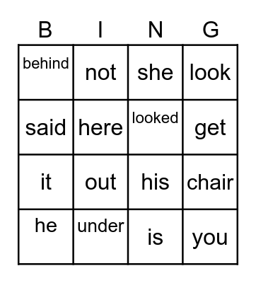 Sight Work Bingo Card