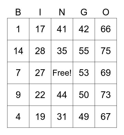 Loraine_Team Peanut Bingo Card