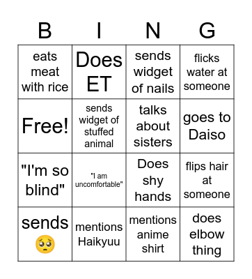 Doris Bingo Card