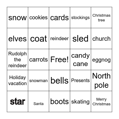 HAPPY HOLIDAYS BINGO Card