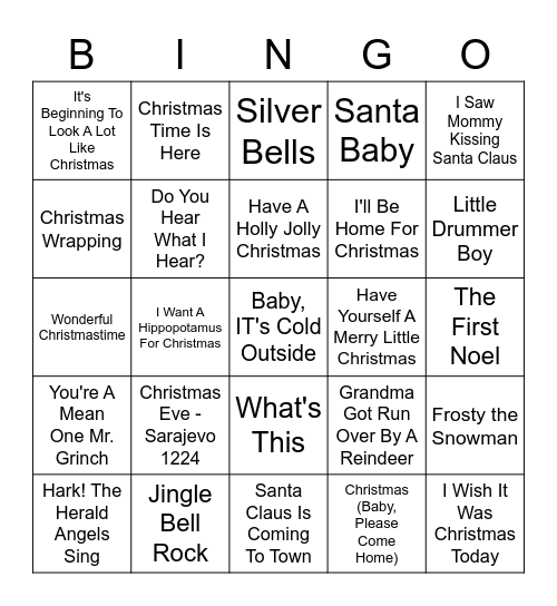 HOLIDAY FAVORITES Bingo Card