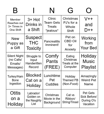 Virtual Care Festive Bingo! Bingo Card