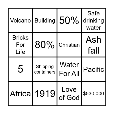 Anglican Missions BINGO! Bingo Card