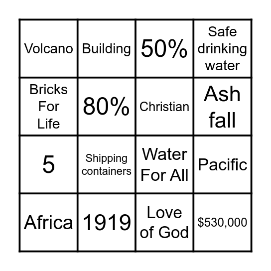 Anglican Missions BINGO! Bingo Card