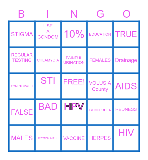 STD Bingo Card