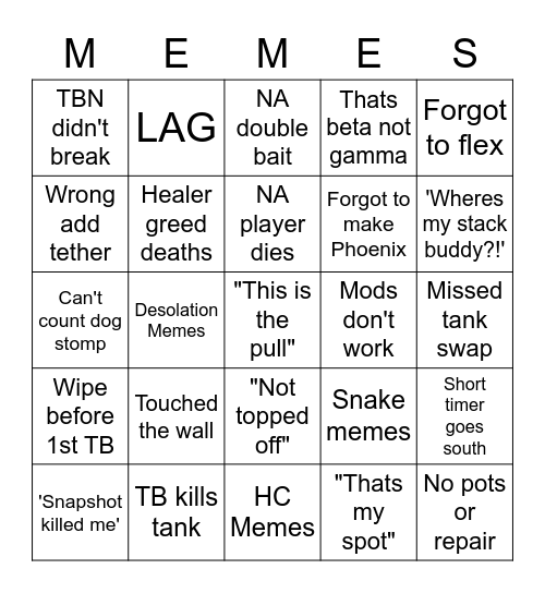 p8s Abyssos Bingo Card