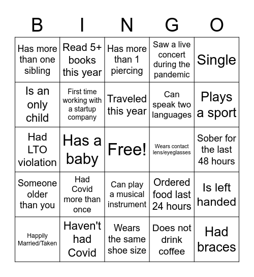 AUX HOLIDAY PARTY 2022 Bingo Card