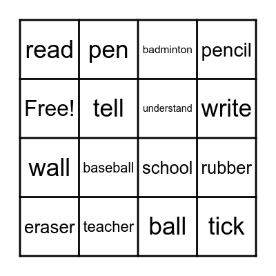 B2a Bingo Card