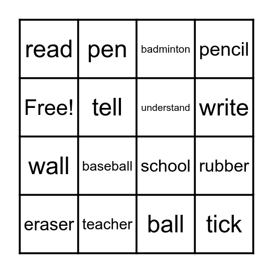 B2a Bingo Card