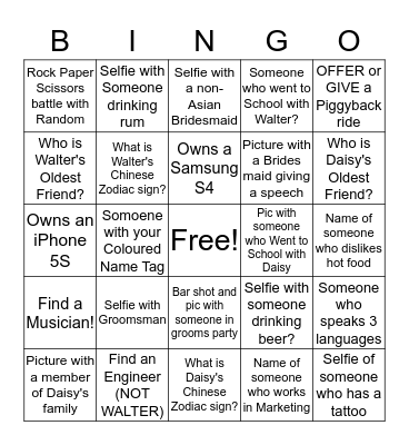 WaltDaisyLand Jamaican ICEBREAKER Bingo Card