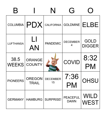 LIAM'S BIRTHDAY BINGO! Bingo Card