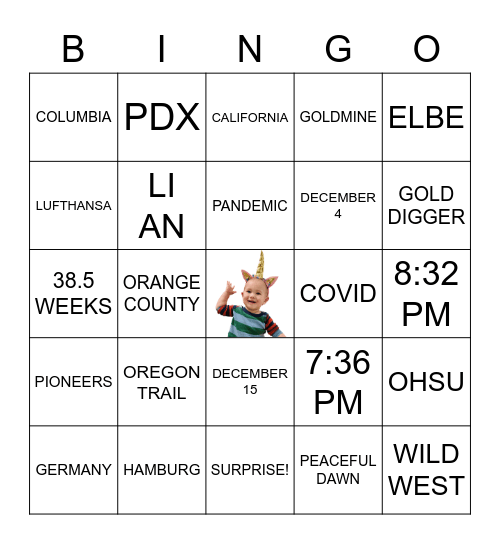 LIAM'S BIRTHDAY BINGO! Bingo Card