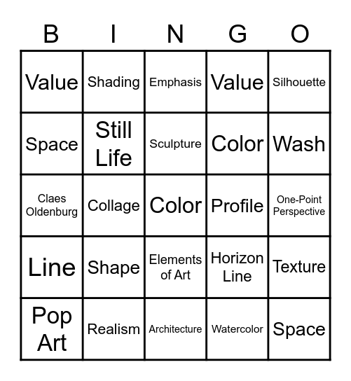 High School Test Bingo Card