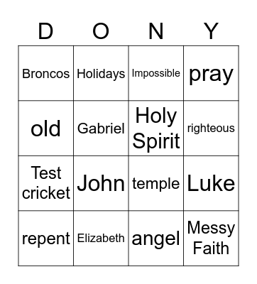 Pastor Panda's Sermon Bingo Card