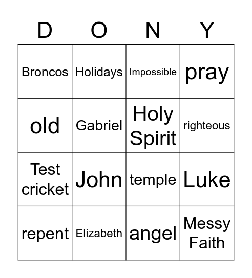 Pastor Panda's Sermon Bingo Card