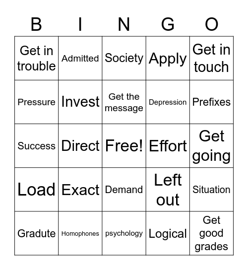 2/4 Midterm Review Bingo Card