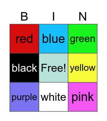 CG3L4 colors Bingo Card