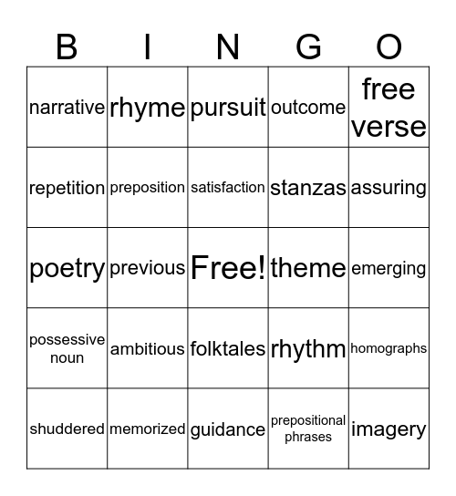 Samuel bingo Card