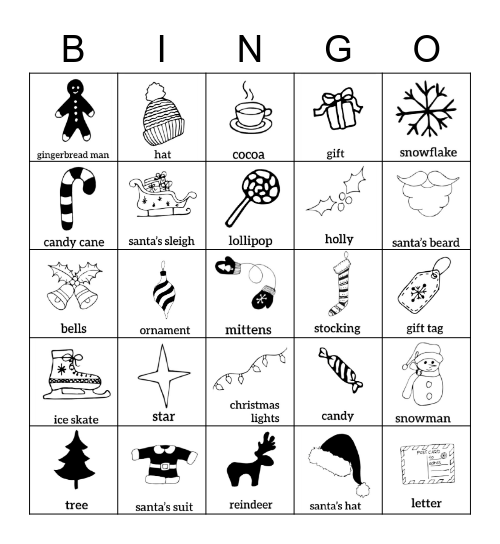 Christmas Bingo Card